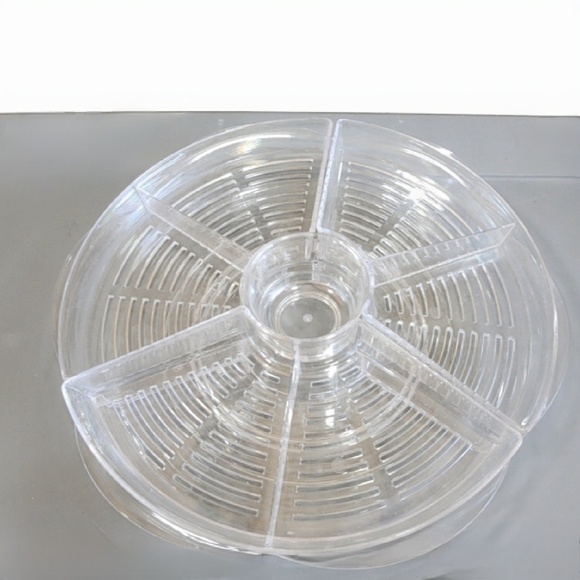 Lazy Susan rotating large party tray Ice cooling veggie condiments platter - Picture 3 of 14